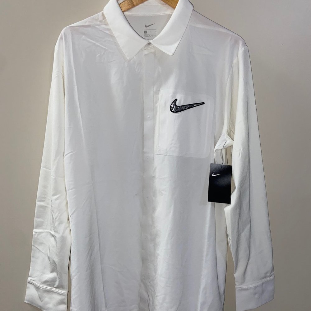 Unreleased Nike SuperBowl LIV Media Night White Button Up BQ9303-100 Mens L NEW